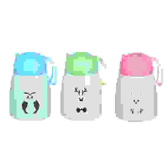 Термос-кружка 300мл \"Веселые зверята\", нерж.сталь, 3 цвета SATOSHI