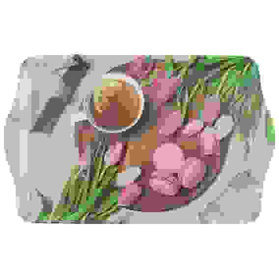 Поднос сервировочный FANTASIA, размер 38,5*24,5*2,8 см, из термостойкого пластика с дизайном