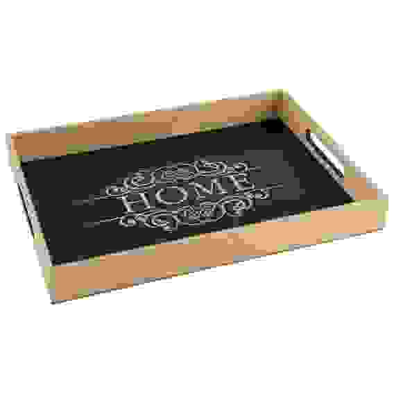 Поднос декоративный \&quot;HOME\&quot; (32*27 см) черный