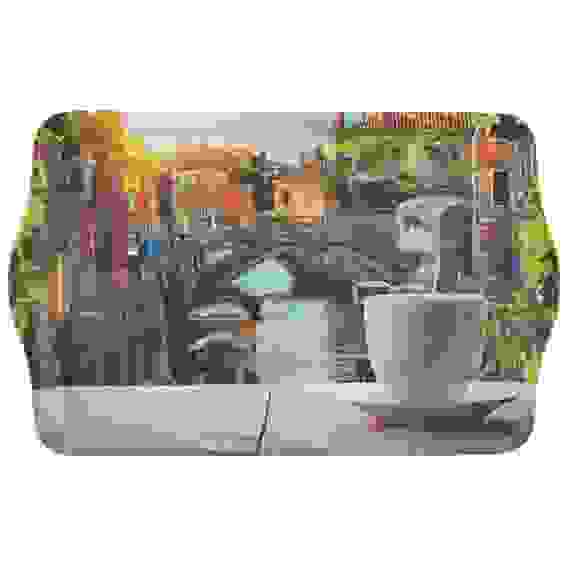 Поднос сервировочный FANTASIA, размер 43,5*27*2,8 см, из термостойкого пластика с дизайном