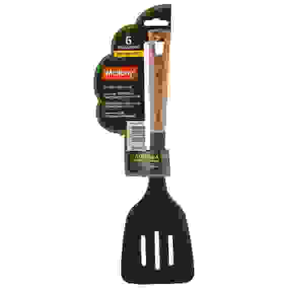 Лопатка с отверстиями из нейлона FORESTA, с пластм ручкой/дизайн под дерево,33,5*9,8 см