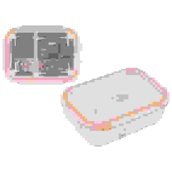 Контейнер GUSTO, 600 мл, 2 секции, из жаропроч. стекла с крышкой с защёлками, темп.режим -40 +300С