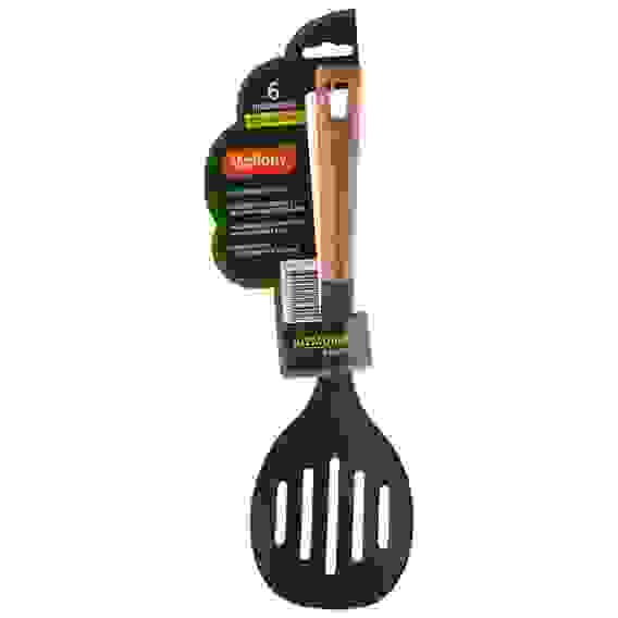 Шумовка из нейлона, FORESTA, с пластм ручкой/дизайн под дерево, 34*10,5 см