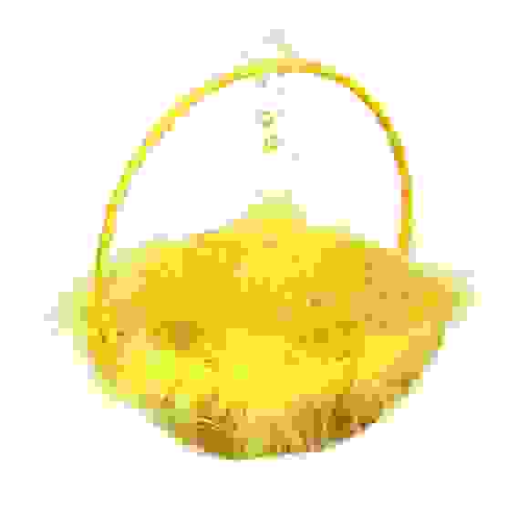 Корзинка декоративная, 18x20 см, пластик, пенопласт, полиэстер, металл, сизаль, желтая