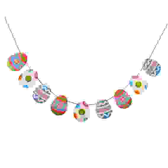 Растяжка праздничная Пасхальная, 300 см, полиэстер, картон, пластик