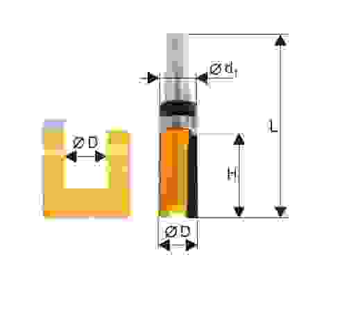 Фреза кромочная прямая ф28,6х38мм хв.12мм //Энкор