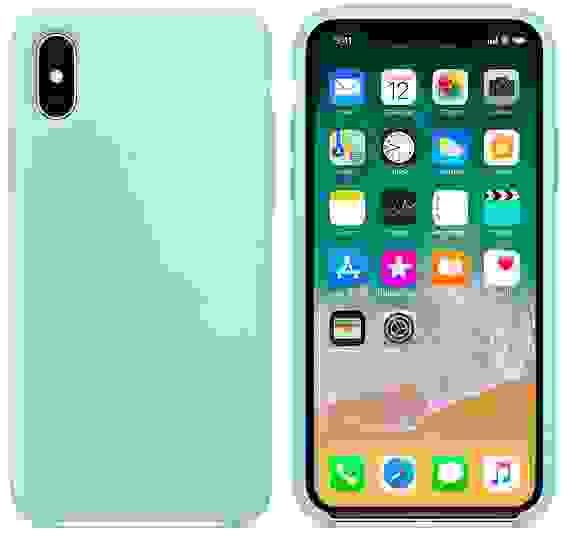 Чехол подходит для iPhone X Silicon Case Marine Green