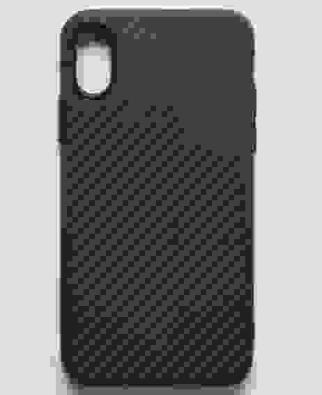 Чехол подходит для iPhone XS карбон TPU