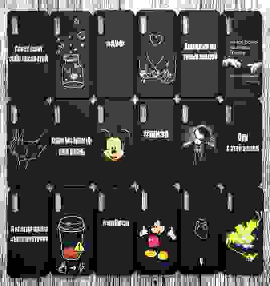 Чехол Huawei Honor 30i/Y8P TPU 1.0mm матовый черный с принтами