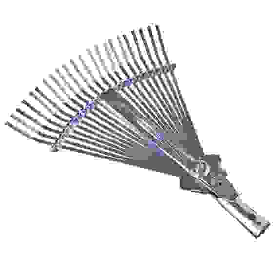 Грабли веерные раздвижные, 22 зуба, оцинкованная сталь 38x40см INBLOOM