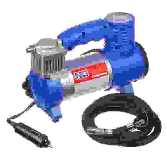 Компрессор автомобильный, штекер прикур, LED фонарь, 12V, 150W, 35 л/мин, металл NEW GALAXY