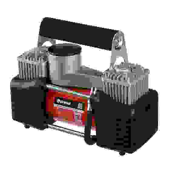 Компрессор автомоб, крокодилы к АКБ, 2-х поршн, шланг 5м, в сумке, 12V, 300W, 85л/м Ермак