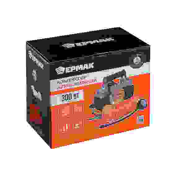 Компрессор автомоб, крокодилы к АКБ, 2-х поршн, шланг 5м, в сумке, 12V, 300W, 85л/м Ермак