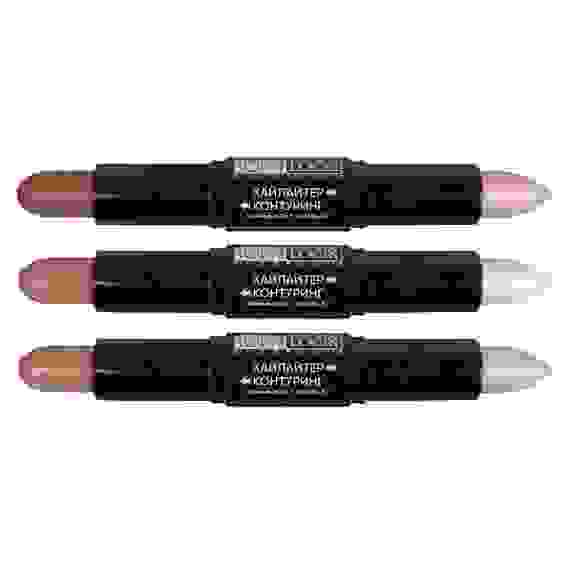 Хайлайтер и контуринг кремовые 2в1 в стике, 8 гр, 3 тона, ТС-21 ЮниLook