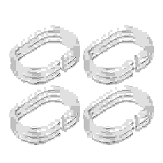 Кольца для шторок в ванную, 12шт, пластик, 6х4см, прозрачные VETTA