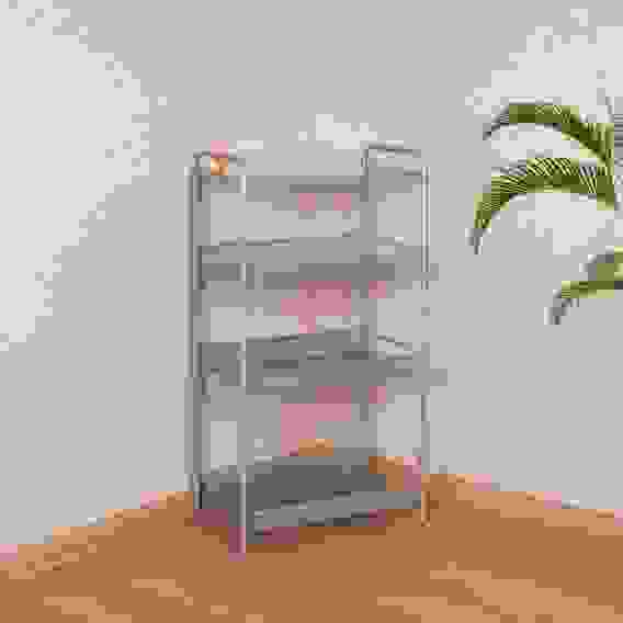 Этажерка Ладья 34С (металлик) 45*30*84см, полка+3корзины (до 10кг каждая) Э558Мет ЗМИ Металлик