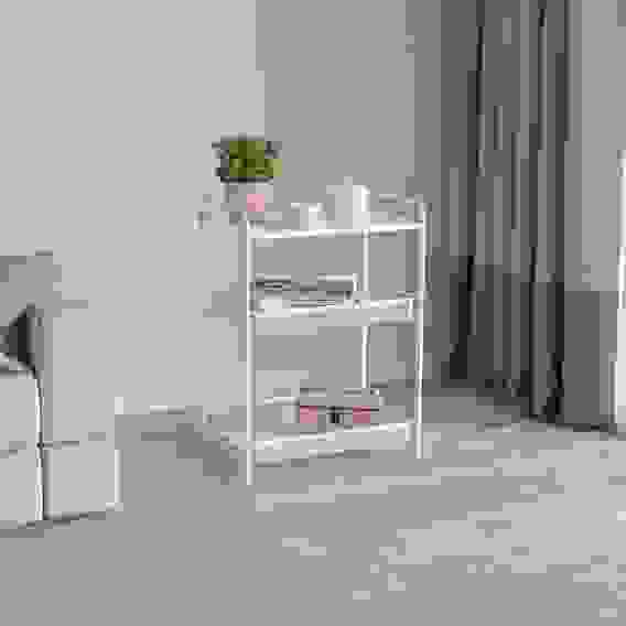 Этажерка Ладья 33С (белая) 45*30*61см, полка+2корзины (до 10кг каждая) Э557Б ЗМИ Белый