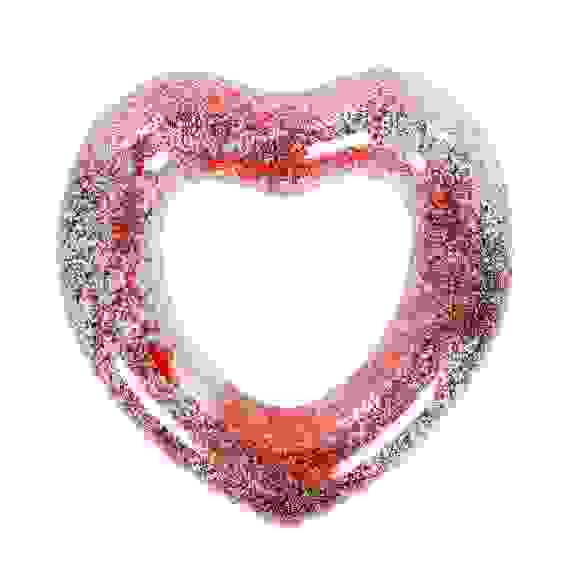 Круг надувной сердце с блестками, d85см, ПВХ 0.18мм SILAPRO