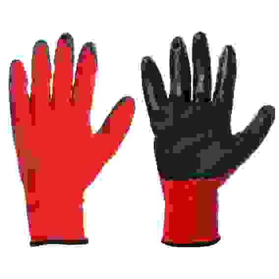 Акция!Перчатки садовые нейлоновые с нитриловым полуобливом, 10 размер, 23,5см, 30г INBLOOM