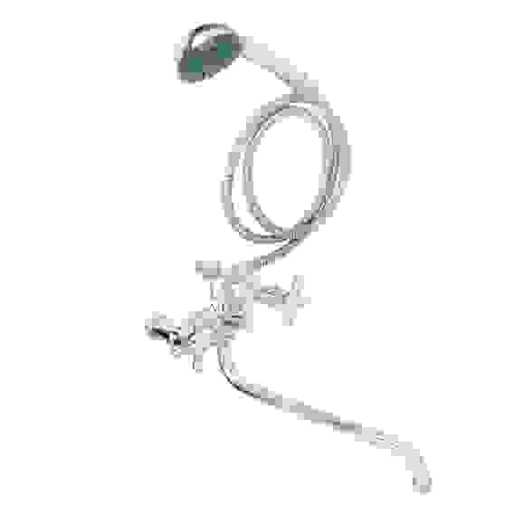 Акция!Смеситель для ванны с душем Klabb, круглый излив 30см, керам. кран-буксы 1/2, хром, цинк