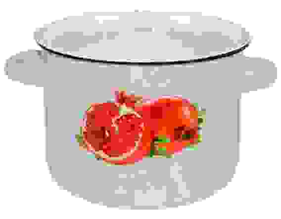 Кастрюля 4,5л цил белая с рис [ГРАНАТ]