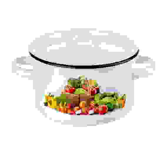 Кастрюля 2,9л цил белая с рис [СЕНТЯБРЬ, АССОРТИ, ГЕРБАРИЙ]