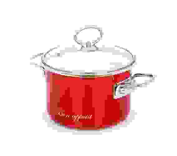 Кастрюля 2,0л цил вишневая с рис [BON APPETIT]