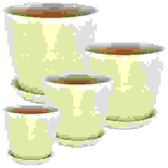 Набор горшков Бутон Глянец мет бел/золото из 4-х шт. Сады Аурики