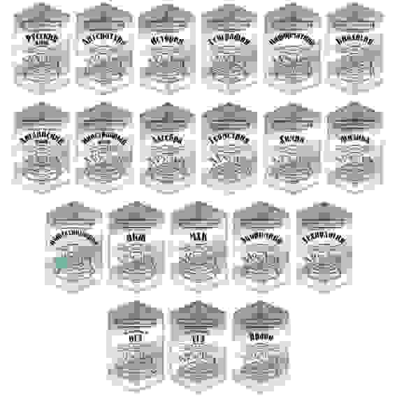 Набор наклеек для предметных тетрадей, 9-11 класс, 20 предметов, 8х13см, бумага, пакет с подвесом