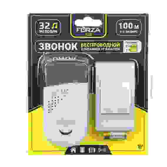 Звонок беспроводной, 32 мелодии, 3.0VDC(2x1.5VAАA), ZV008 FORZA