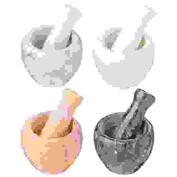 Ступка с пестиком, 10x7,5см, мрамор, 4 цвета VETTA