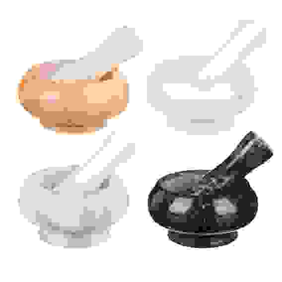 Ступка с пестиком, 9x4,5см, мрамор, 4 цвета VETTA