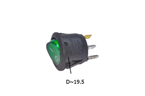 Выключатель 2 положения с зеленой лампой №223(6) / 6720001418