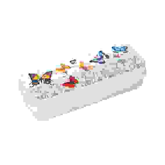 Пенал-футляр, 215*90*43 СТАММ \"Бабочки\", пластик, прозрачный