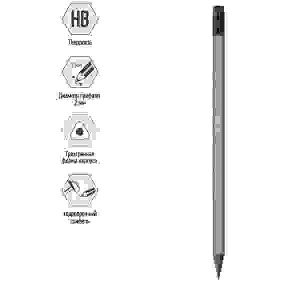 Карандаш ч/г Berlingo "Flexy" HB, с ластиком, заточен., пластиковый