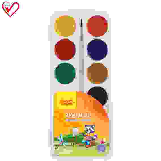 Акварель Мульти-Пульти "Приключения Енота", медовая, 12 цветов, с кистью, пластик