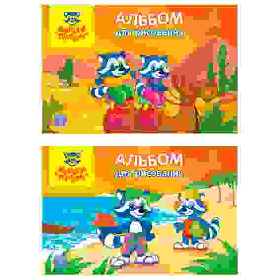 Альбом для рисования 08л., А4, на скрепке Мульти-Пульти &quot;Приключения Енота&quot;, с раскраской