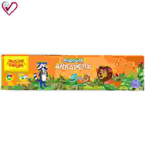 Акварель Мульти-Пульти &quot;Енот в джунглях&quot;, медовая, 06 цветов, без кисти, картон