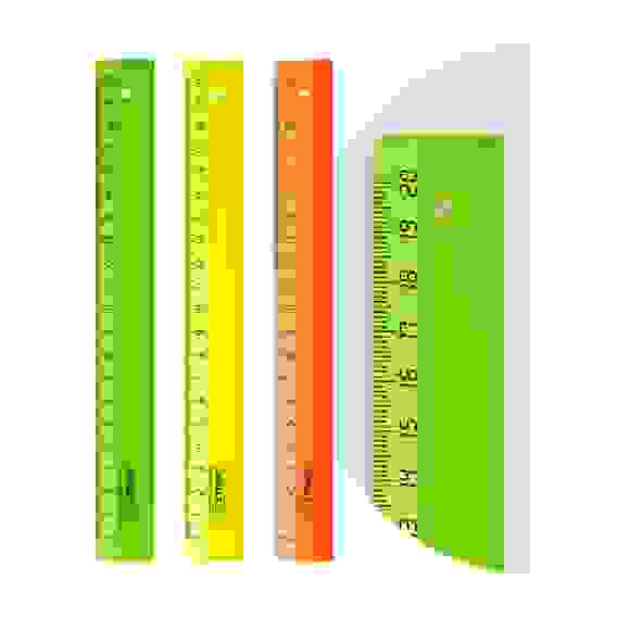 Линейка 20см СТАММ &quot;Neon&quot;, пластиковая, ассорти