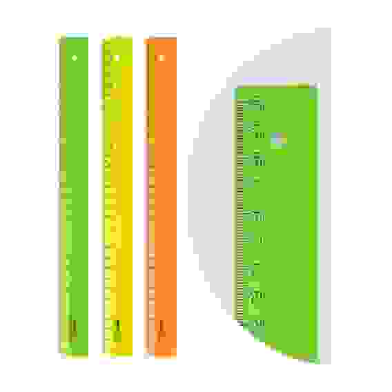 Линейка 30см СТАММ &quot;Neon&quot;, пластиковая, ассорти