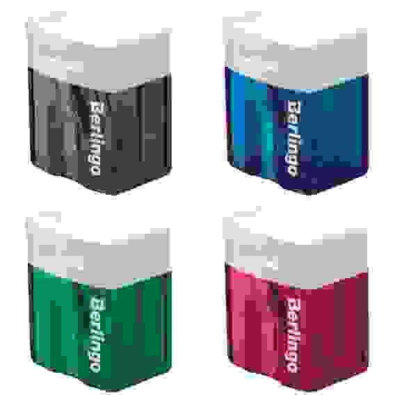 Точилка пластиковая Berlingo &quot;Perfect&quot; 1 отверстие, контейнер, ассорти