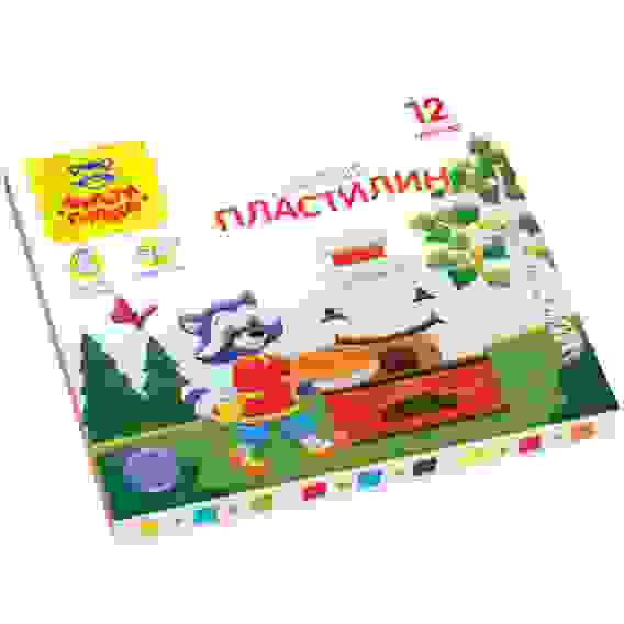 Пластилин Мульти-Пульти &quot;Енот в сказке&quot;, 12 цветов, 144г, со стеком, картон