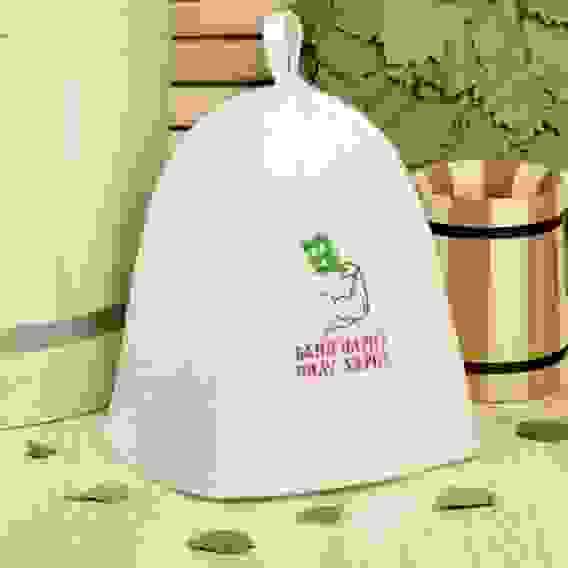 Шапка для бани с вышивкой &quot;Баня парит силу дарит&quot;, первый сорт 2822356