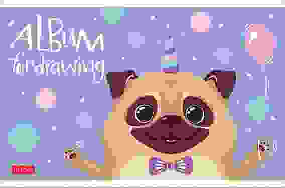 АЛЬБОМ для рисования 12л А5ф на скобе серия -Happy Company-