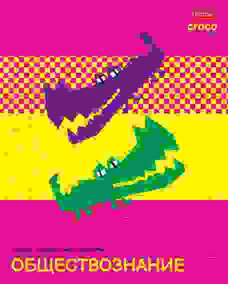 Тетрадь предметная 48л А5ф С интерактивн.справочн.инф. клетка на скобе CrocoStyle- ОБЩЕСТВОЗНАНИЕ