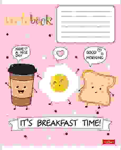 Тетрадь 24л А5ф клетка на скобе 5 диз -Пришла еда-