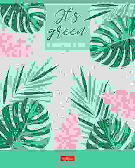 Тетрадь 48л А5ф клетка тониров.блок Зеленый на скобе 5 диз. -It's green-