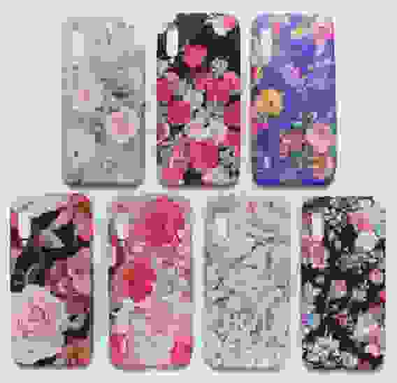 Чехол Xiaomi Mi A3 Lite светящиеся в темноте цветы