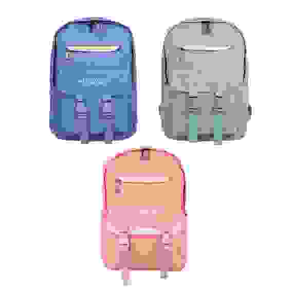 Рюкзак подростковый 39,5x27,5x11,5см, 1 отд., 5 карм., клапан на 2х застежках, 3 цвета, ПЭ