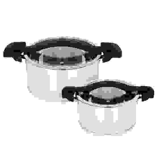 Набор кастрюль 4 пр. (2,6л+4,5л) со стекл. крышкой SATOSHI Ансо